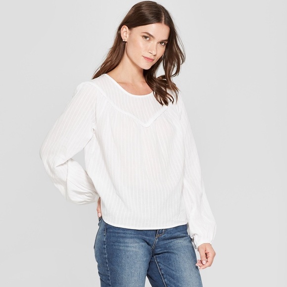 Universal Thread Tops - Long sleeve yoke detail blouse